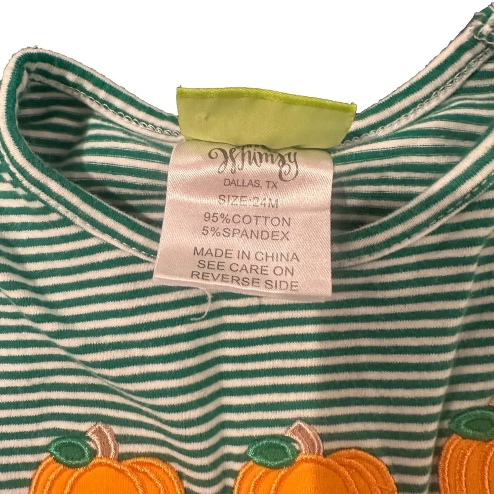 Kids Pumpkin Striped Outfit Set